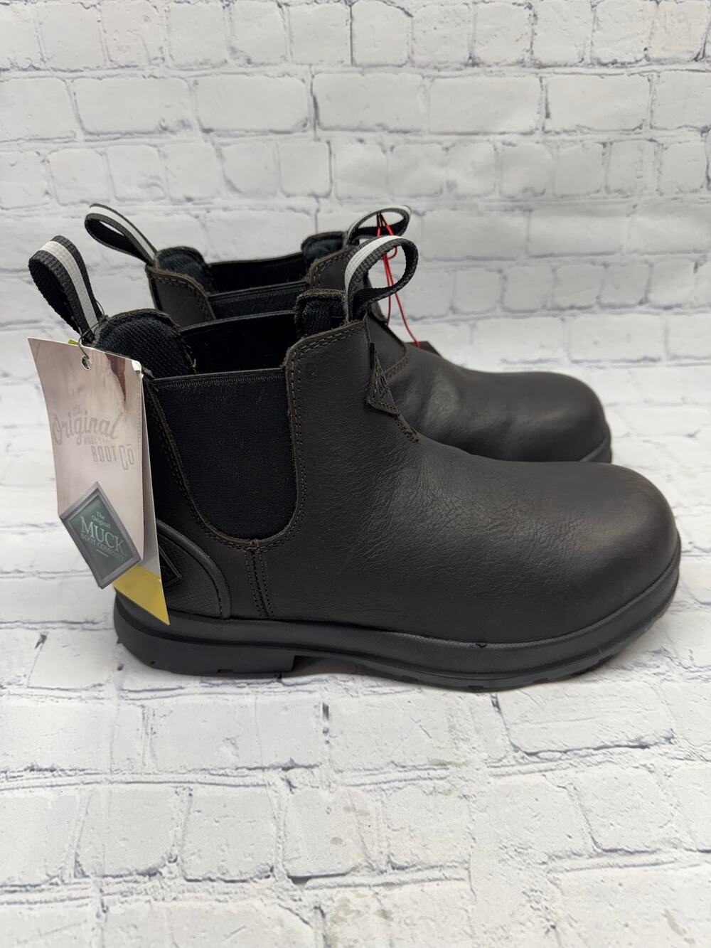 Muck Men's Chore Farm Leather Chelsea Boots Slip On Ankle Deck Boots Size 7.5 E